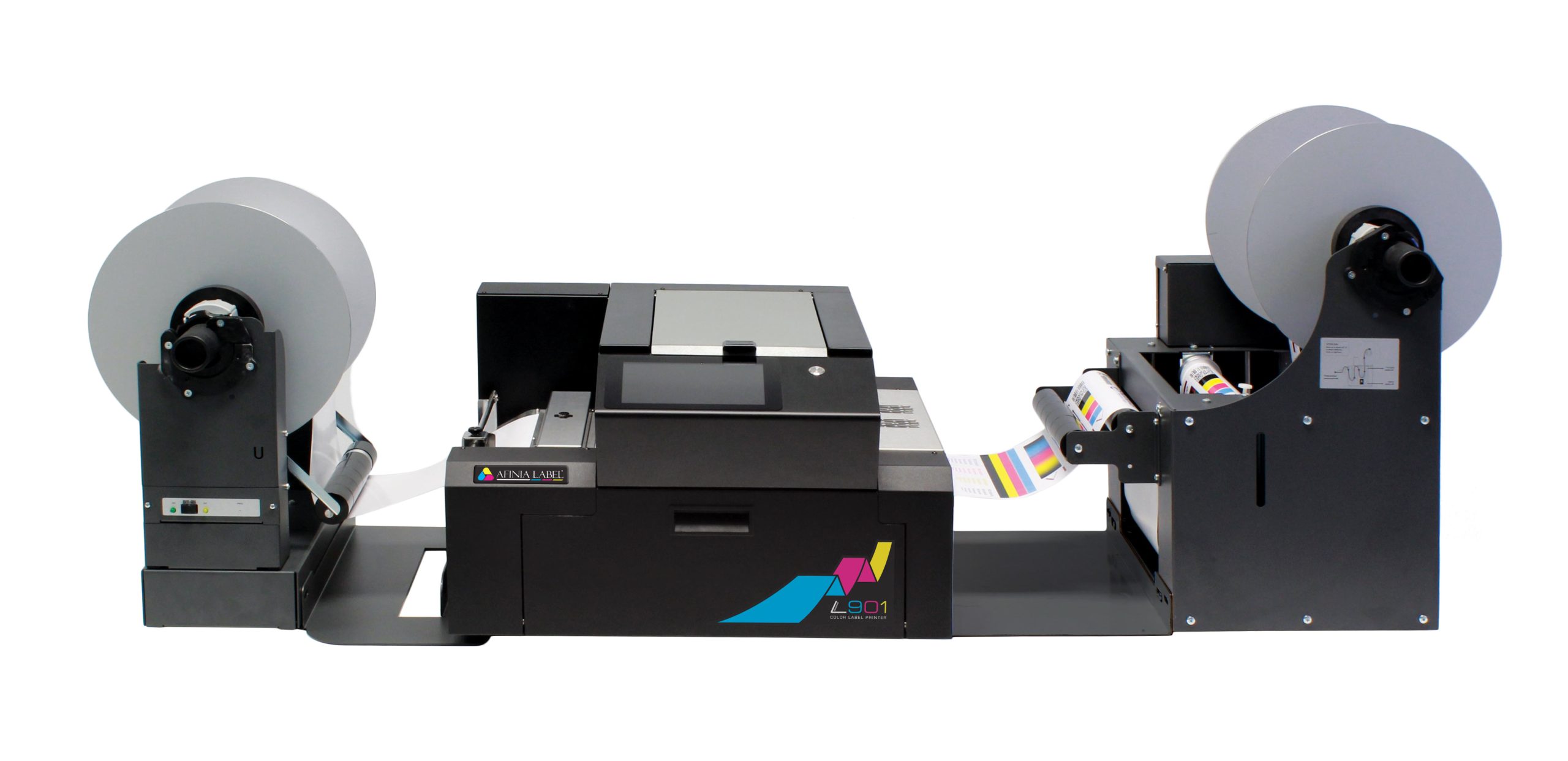 Afinia L901 with roll-to-roll unwinder and rewinder