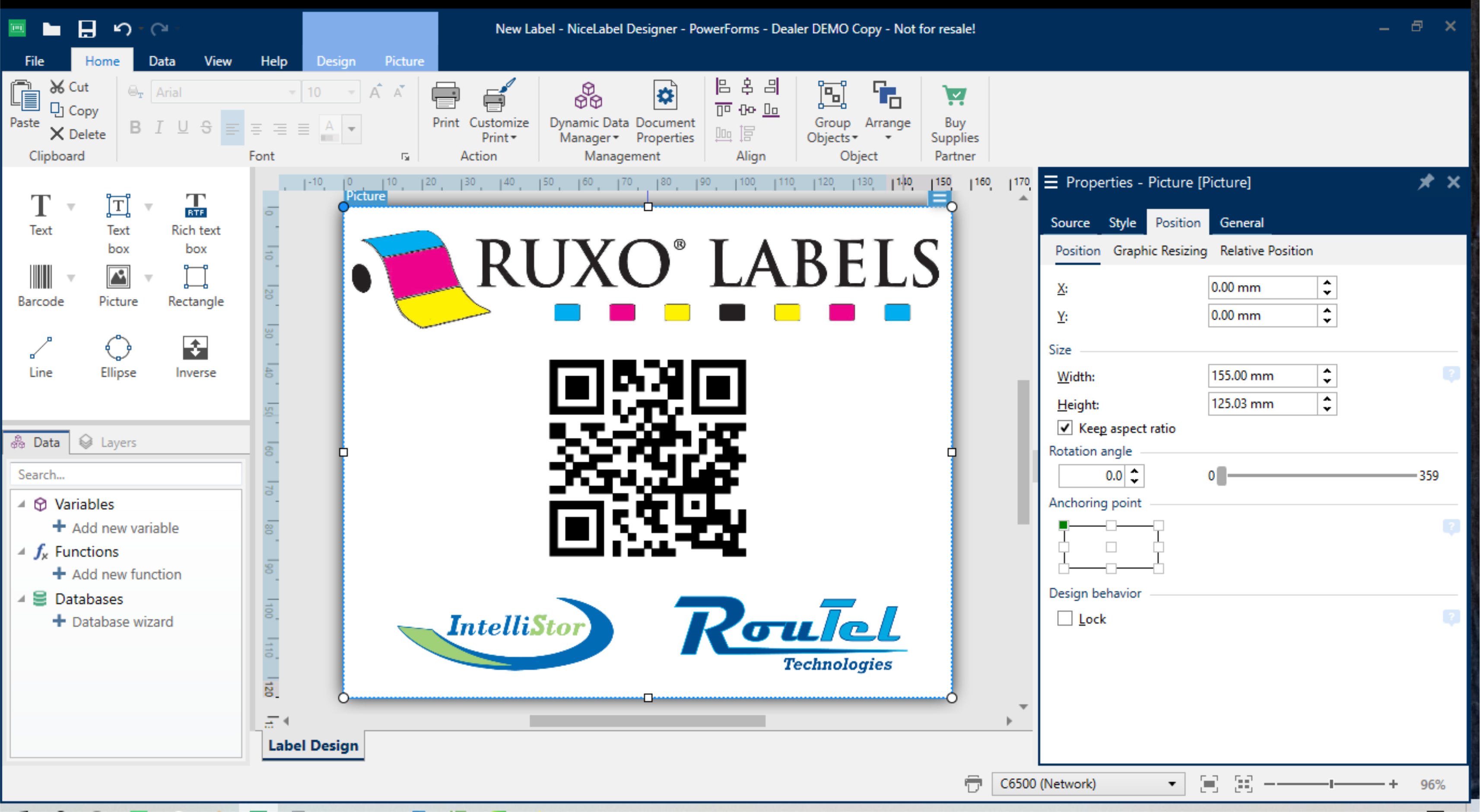 NiceLabel label design software interface