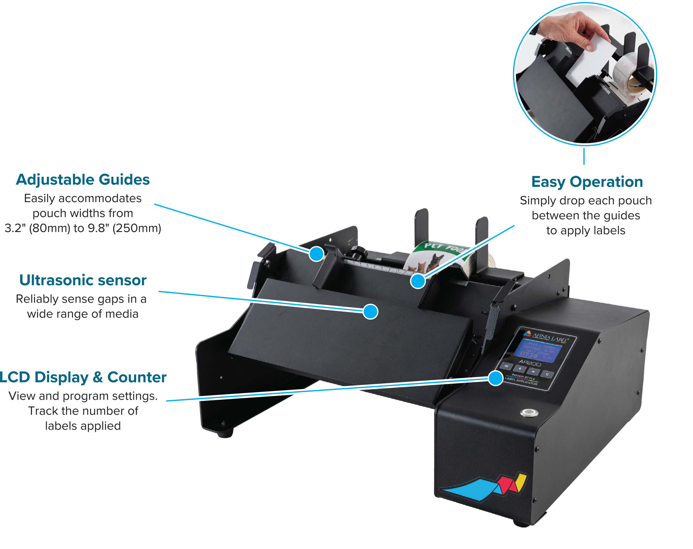 Afinia AP200 pouch label application example
