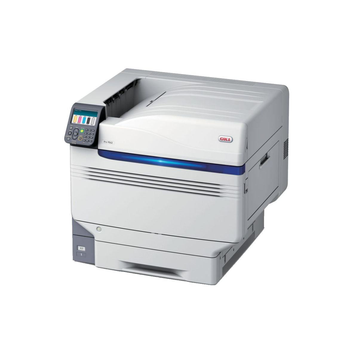 OKI Pro9542 CMYK and white toner graphic arts printer