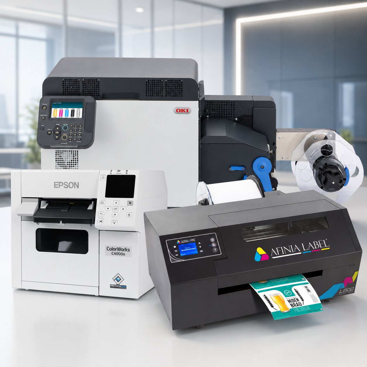 On demand colour label printers